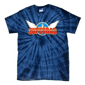 Super Dad Superhero Winged Badge Emblem Tie-Dye T-Shirt