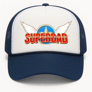 Super Dad Superhero Winged Badge Emblem Trucker Hat