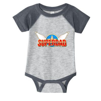 Super Dad Superhero Winged Badge Emblem Infant Baby Jersey Bodysuit