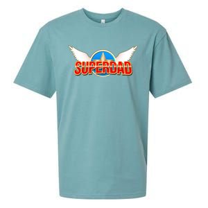 Super Dad Superhero Winged Badge Emblem Sueded Cloud Jersey T-Shirt