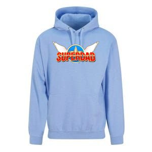 Super Dad Superhero Winged Badge Emblem Unisex Surf Hoodie