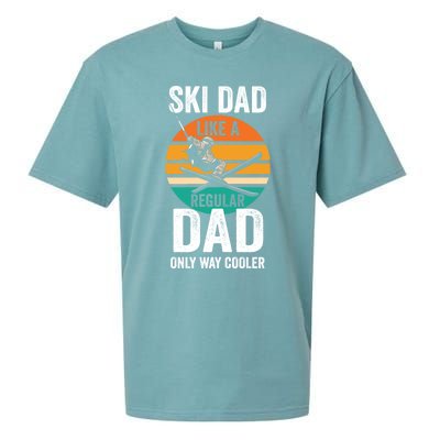 Skier Daddy Ski Dad Like A Regular Dad Only Way Cooler Funny Gift Sueded Cloud Jersey T-Shirt