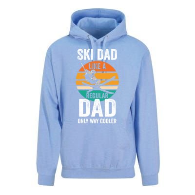 Skier Daddy Ski Dad Like A Regular Dad Only Way Cooler Funny Gift Unisex Surf Hoodie