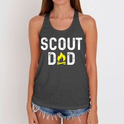 Scouting Dad Scout Dad Father Scout Women's Knotted Racerback Tank