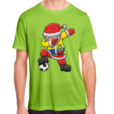 Soccer Dabbing Santa Christmas Ecuador Football Soccer P Funny Gift Adult ChromaSoft Performance T-Shirt