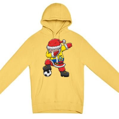 Soccer Dabbing Santa Christmas Ecuador Football Soccer P Funny Gift Premium Pullover Hoodie