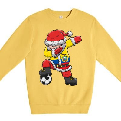 Soccer Dabbing Santa Christmas Ecuador Football Soccer P Funny Gift Premium Crewneck Sweatshirt