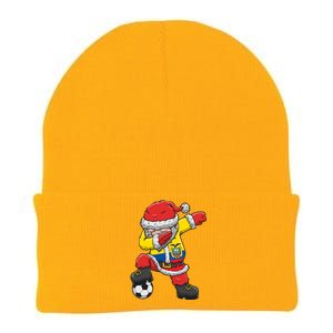 Soccer Dabbing Santa Christmas Ecuador Football Soccer P Funny Gift Knit Cap Winter Beanie