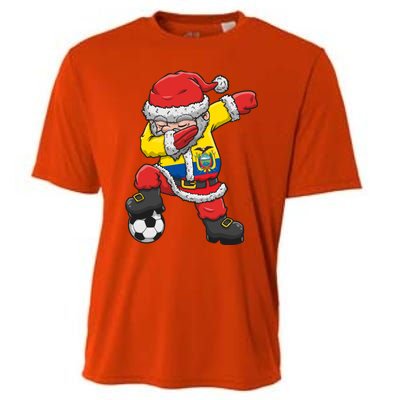 Soccer Dabbing Santa Christmas Ecuador Football Soccer P Funny Gift Cooling Performance Crew T-Shirt