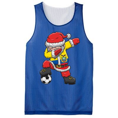 Soccer Dabbing Santa Christmas Ecuador Football Soccer P Funny Gift Mesh Reversible Basketball Jersey Tank