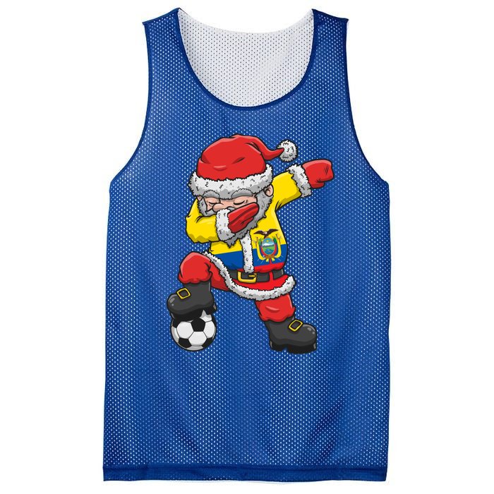 Soccer Dabbing Santa Christmas Ecuador Football Soccer P Funny Gift Mesh Reversible Basketball Jersey Tank