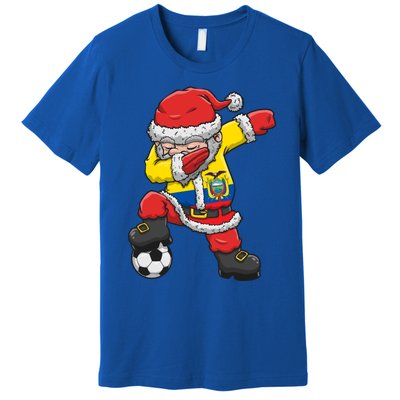 Soccer Dabbing Santa Christmas Ecuador Football Soccer P Funny Gift Premium T-Shirt