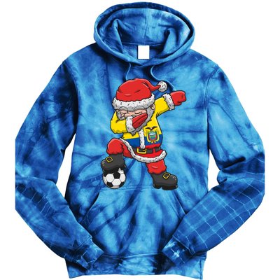 Soccer Dabbing Santa Christmas Ecuador Football Soccer P Funny Gift Tie Dye Hoodie