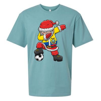 Soccer Dabbing Santa Christmas Ecuador Football Soccer P Funny Gift Sueded Cloud Jersey T-Shirt