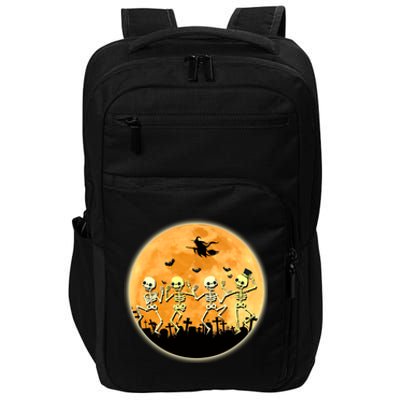 Spooky Dancing Skeleton In A Graveyard Witch Moon Halloween Gift Impact Tech Backpack