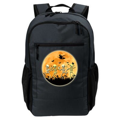 Spooky Dancing Skeleton In A Graveyard Witch Moon Halloween Gift Daily Commute Backpack