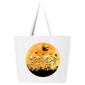 Spooky Dancing Skeleton In A Graveyard Witch Moon Halloween Gift 25L Jumbo Tote