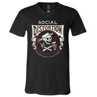 Social Distortion Skelly Circle V-Neck T-Shirt