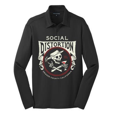 Social Distortion Skelly Circle Silk Touch Performance Long Sleeve Polo