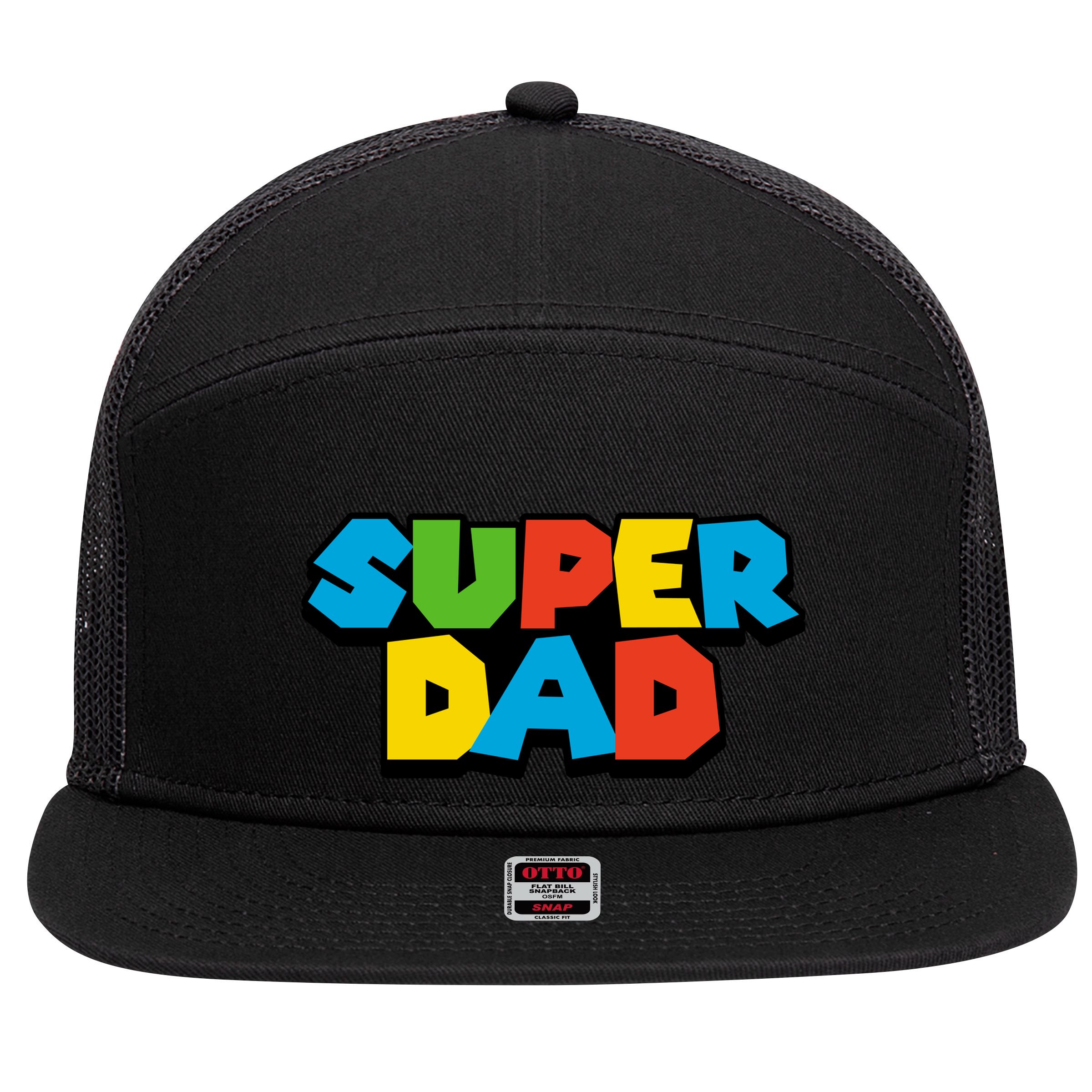Super Dad 7 Panel Mesh Trucker Snapback Hat
