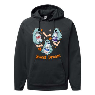 Sweet Dream Spooky Nurse Halloween Cute Ghost Performance Fleece Hoodie