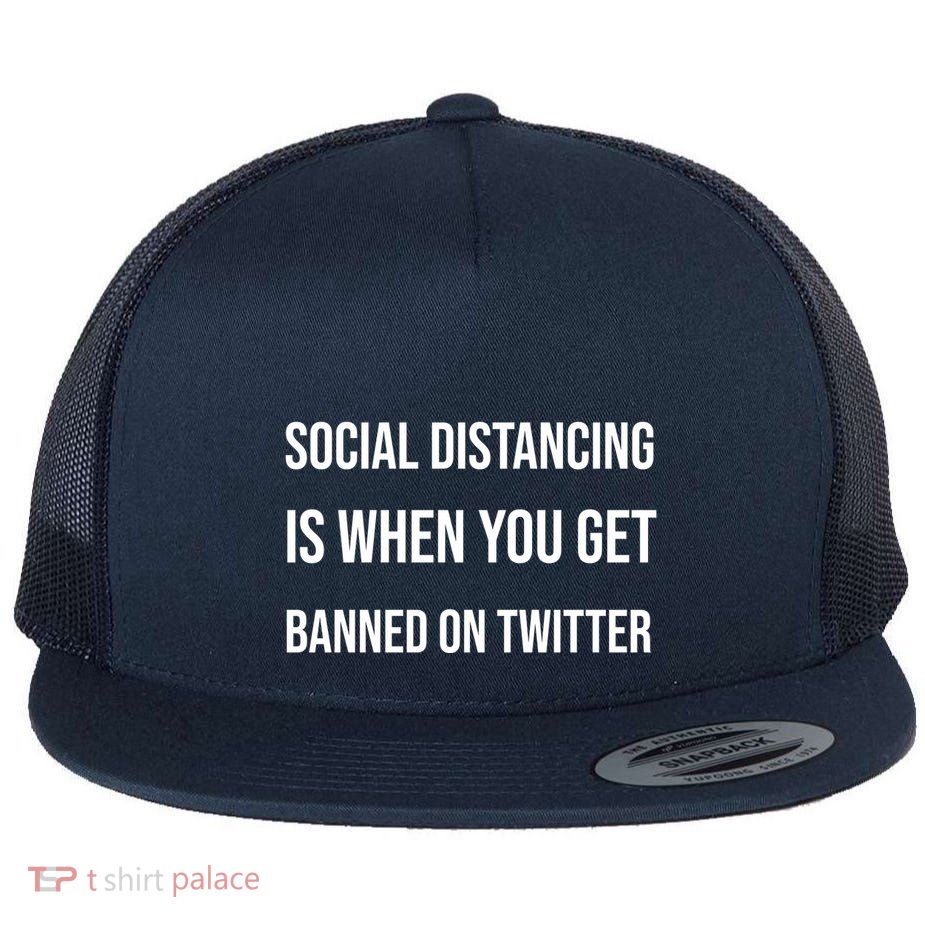 Social Distancing Flat Bill Trucker Hat