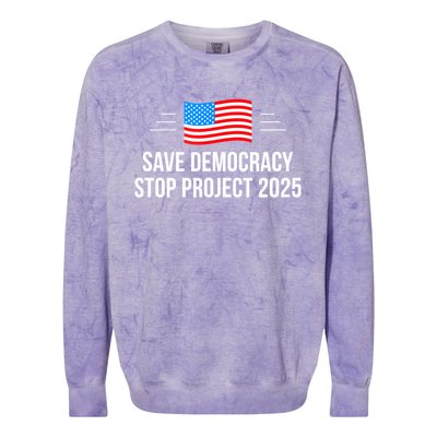 Save Democracy Stop Project 2025 Colorblast Crewneck Sweatshirt