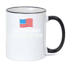 Save Democracy Stop Project 2025 11oz Black Color Changing Mug