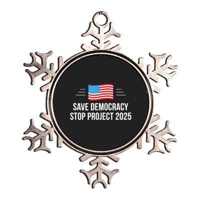 Save Democracy Stop Project 2025 Metallic Star Ornament