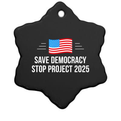 Save Democracy Stop Project 2025 Ceramic Star Ornament