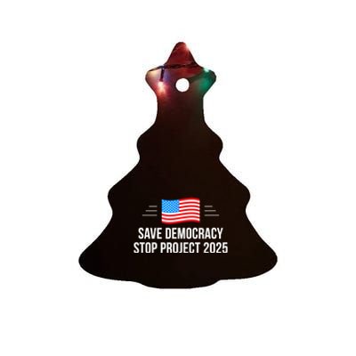 Save Democracy Stop Project 2025 Ceramic Tree Ornament