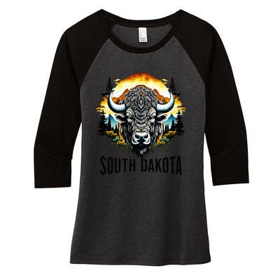 South Dakota Women's Tri-Blend 3/4-Sleeve Raglan Shirt