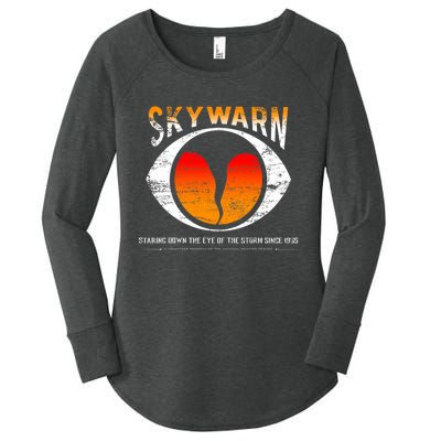 Skywarn Distressed Women's Perfect Tri Tunic Long Sleeve Shirt