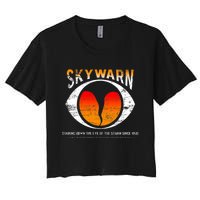 Skywarn Distressed Women's Crop Top Tee