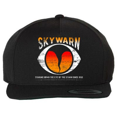 Skywarn Distressed Wool Snapback Cap