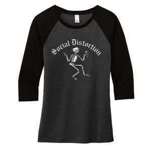 Social Distortion Skelly Women's Tri-Blend 3/4-Sleeve Raglan Shirt