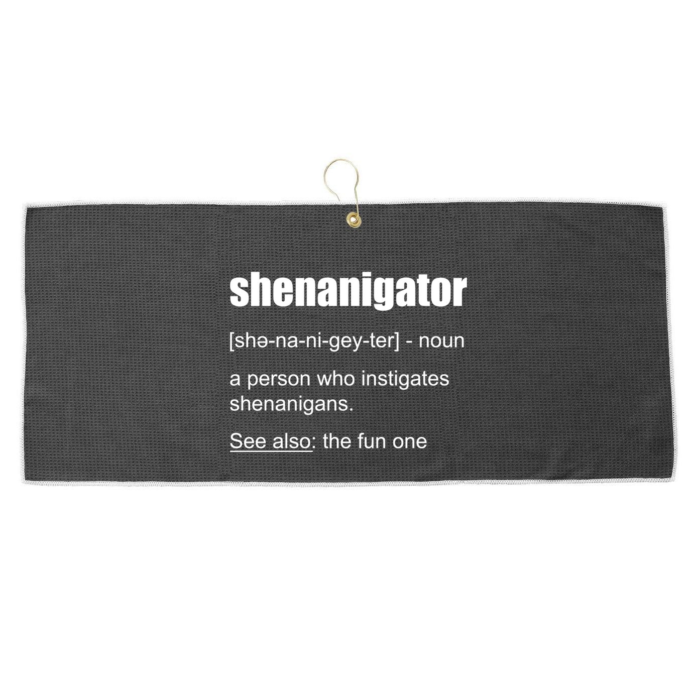 Shenanigator Definition Large Microfiber Waffle Golf Towel