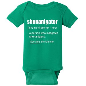 Shenanigator Definition Saint Patrick Day Baby Bodysuit