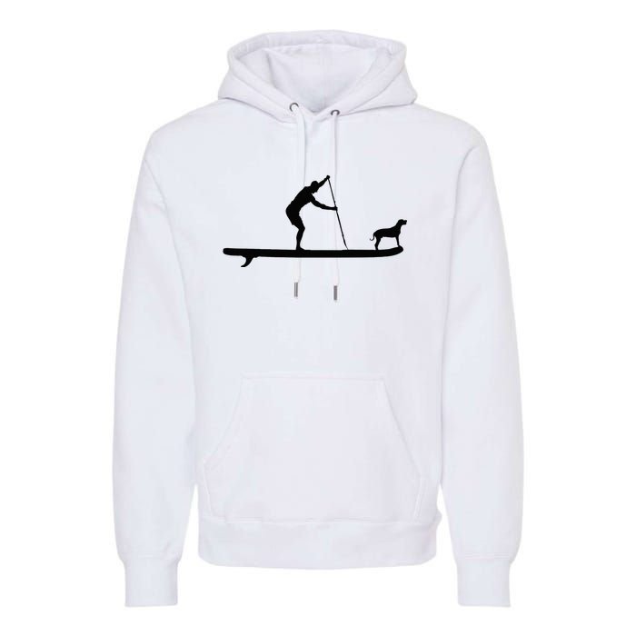 SUP Dog Stand Up Paddle Board Paddling Surf Surfing Premium Hoodie