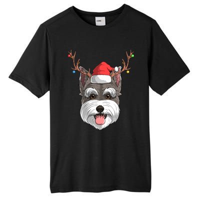 Schnauzer Dog Santa Claus Hat Christmas Xmas Reindeer Gift Tall Fusion ChromaSoft Performance T-Shirt