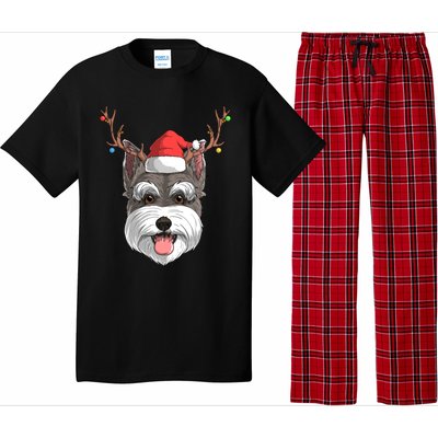 Schnauzer Dog Santa Claus Hat Christmas Xmas Reindeer Gift Pajama Set