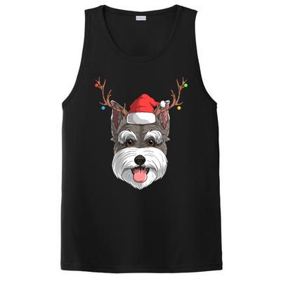 Schnauzer Dog Santa Claus Hat Christmas Xmas Reindeer Gift PosiCharge Competitor Tank