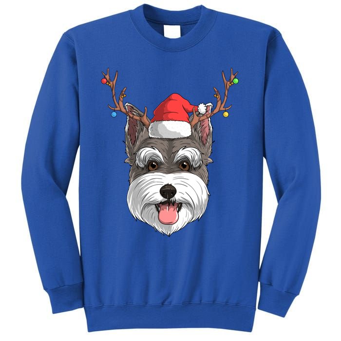 Schnauzer Dog Santa Claus Hat Christmas Xmas Reindeer Gift Sweatshirt