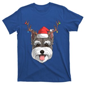 Schnauzer Dog Santa Claus Hat Christmas Xmas Reindeer Gift T-Shirt