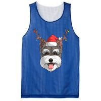 Schnauzer Dog Santa Claus Hat Christmas Xmas Reindeer Gift Mesh Reversible Basketball Jersey Tank