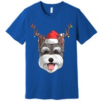 Schnauzer Dog Santa Claus Hat Christmas Xmas Reindeer Gift Premium T-Shirt