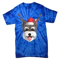 Schnauzer Dog Santa Claus Hat Christmas Xmas Reindeer Gift Tie-Dye T-Shirt