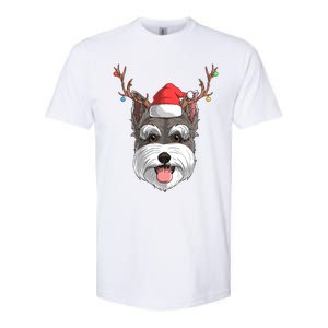 Schnauzer Dog Santa Claus Hat Christmas Xmas Reindeer Gift Softstyle CVC T-Shirt