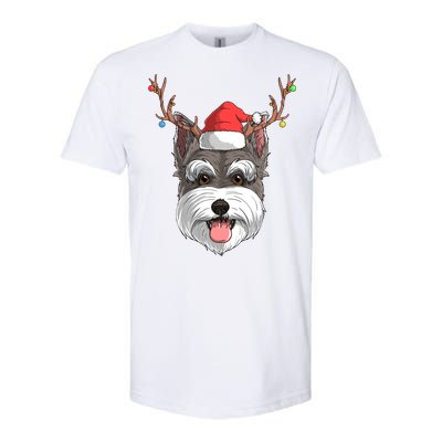 Schnauzer Dog Santa Claus Hat Christmas Xmas Reindeer Gift Softstyle CVC T-Shirt