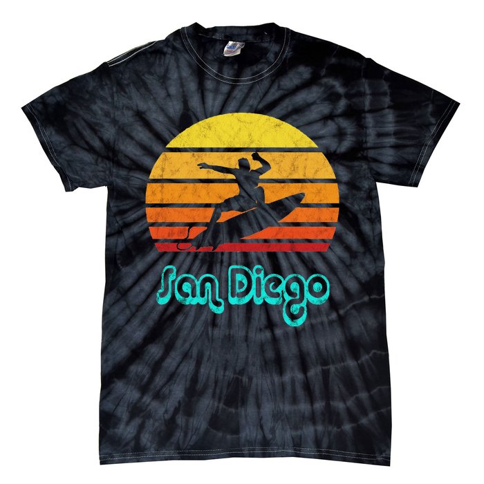 San Diego Souvenir Retro Surf Vintage California Ees Gifts Tie-Dye T-Shirt